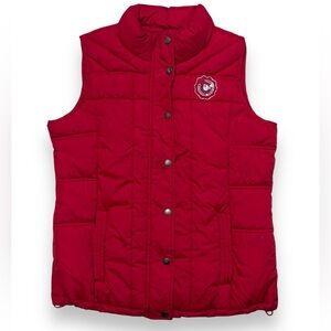 TOTTO Red Quilted Zip Front Puffer Vest